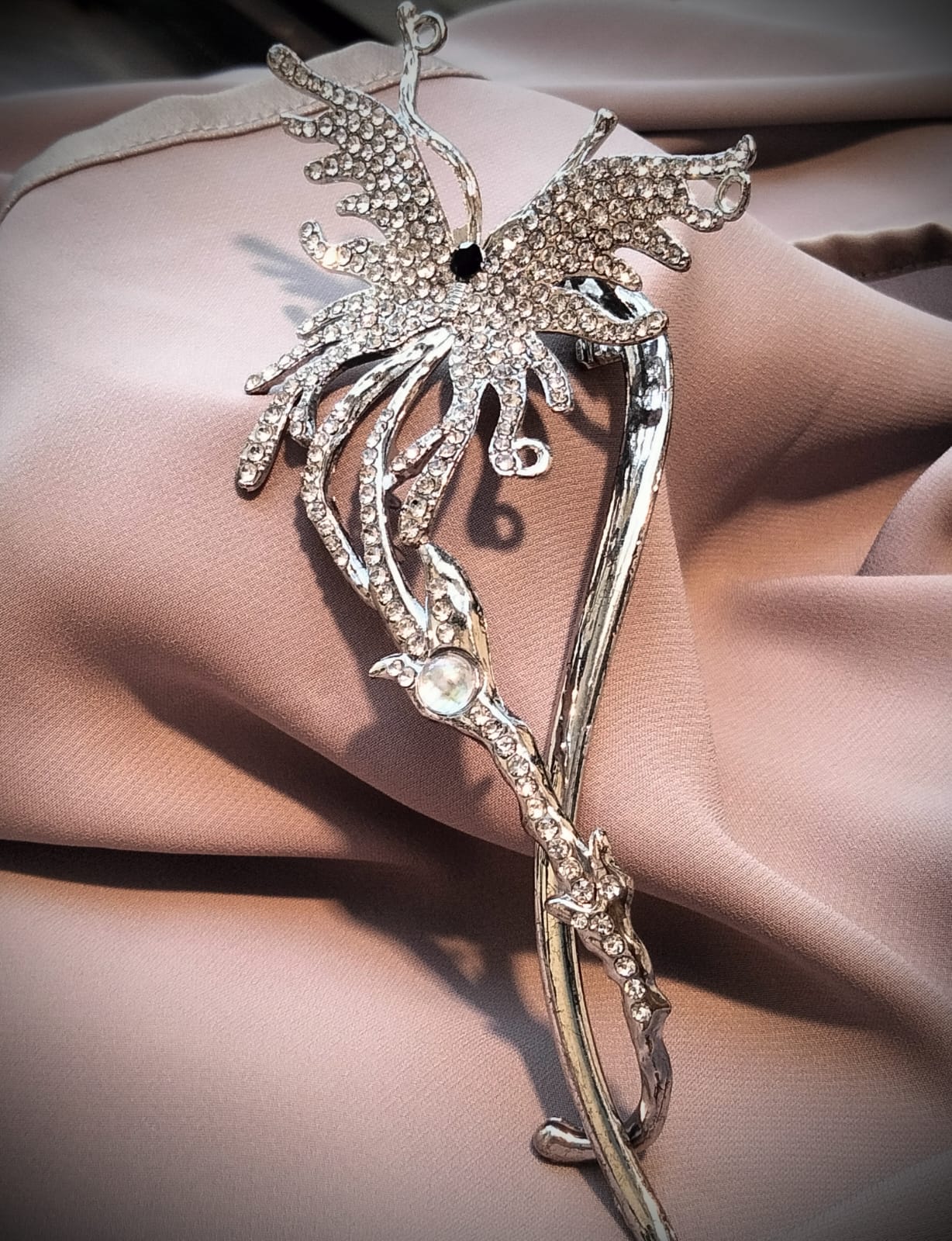 "Elegant Rhinestone Butterfly Hair Stick"