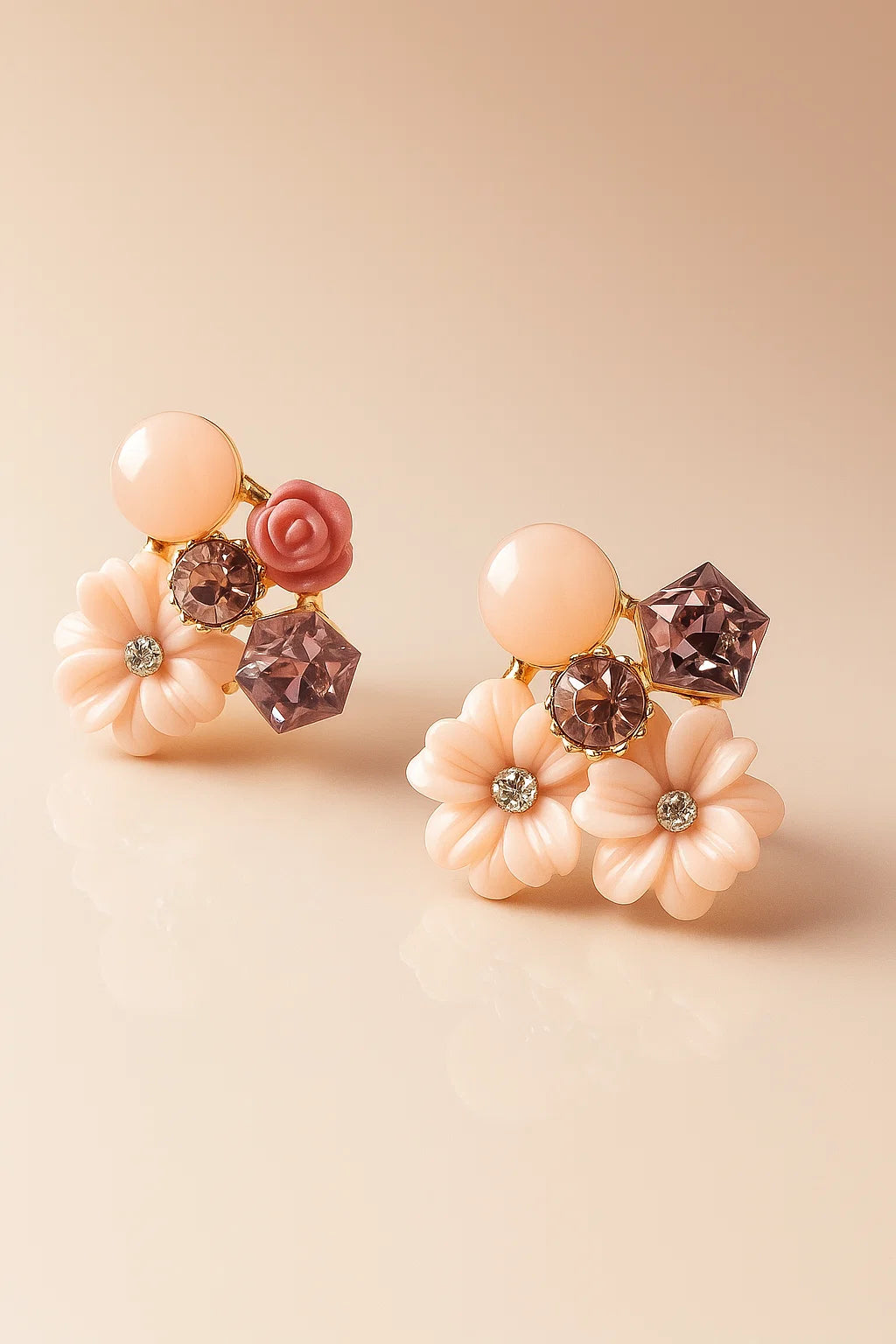 "Blush Petal Elegance Earrings"