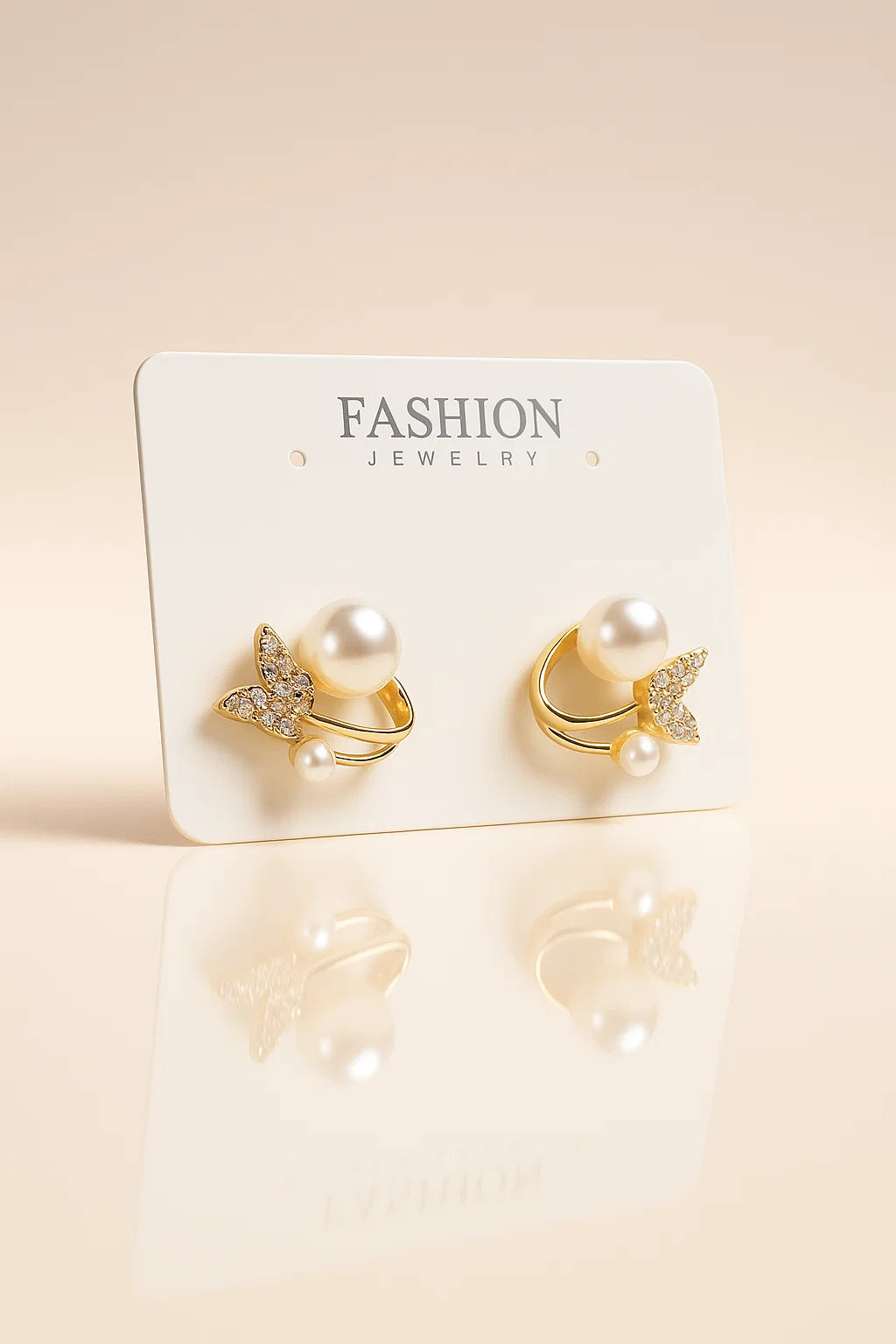 "Double pearl spiral earrings"