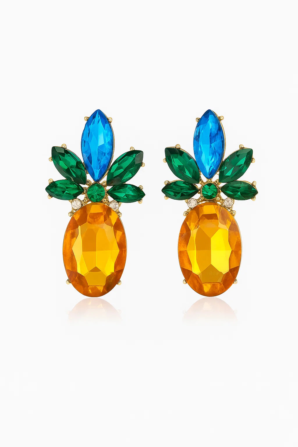 "Pineapple crystal earrings"
