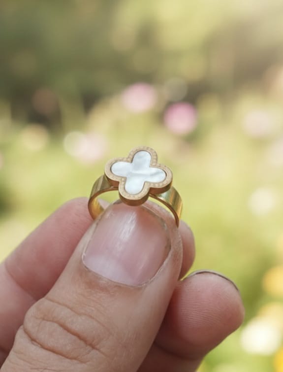 White Floral Ring