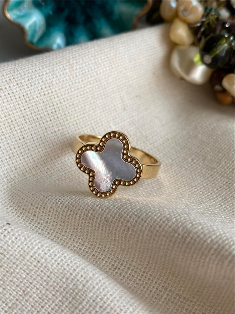 White Floral Ring