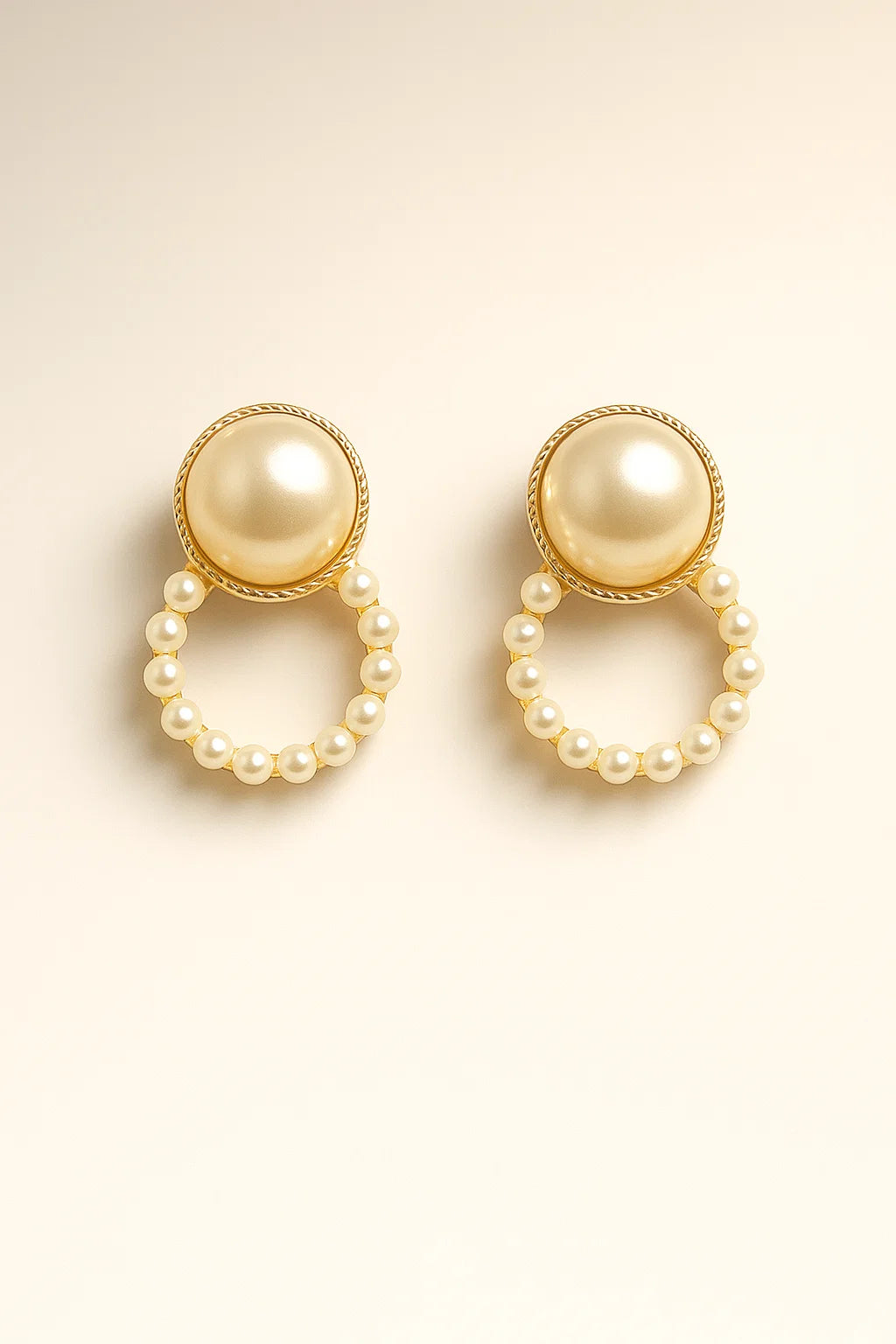 Pearl Circle Drop Earrings