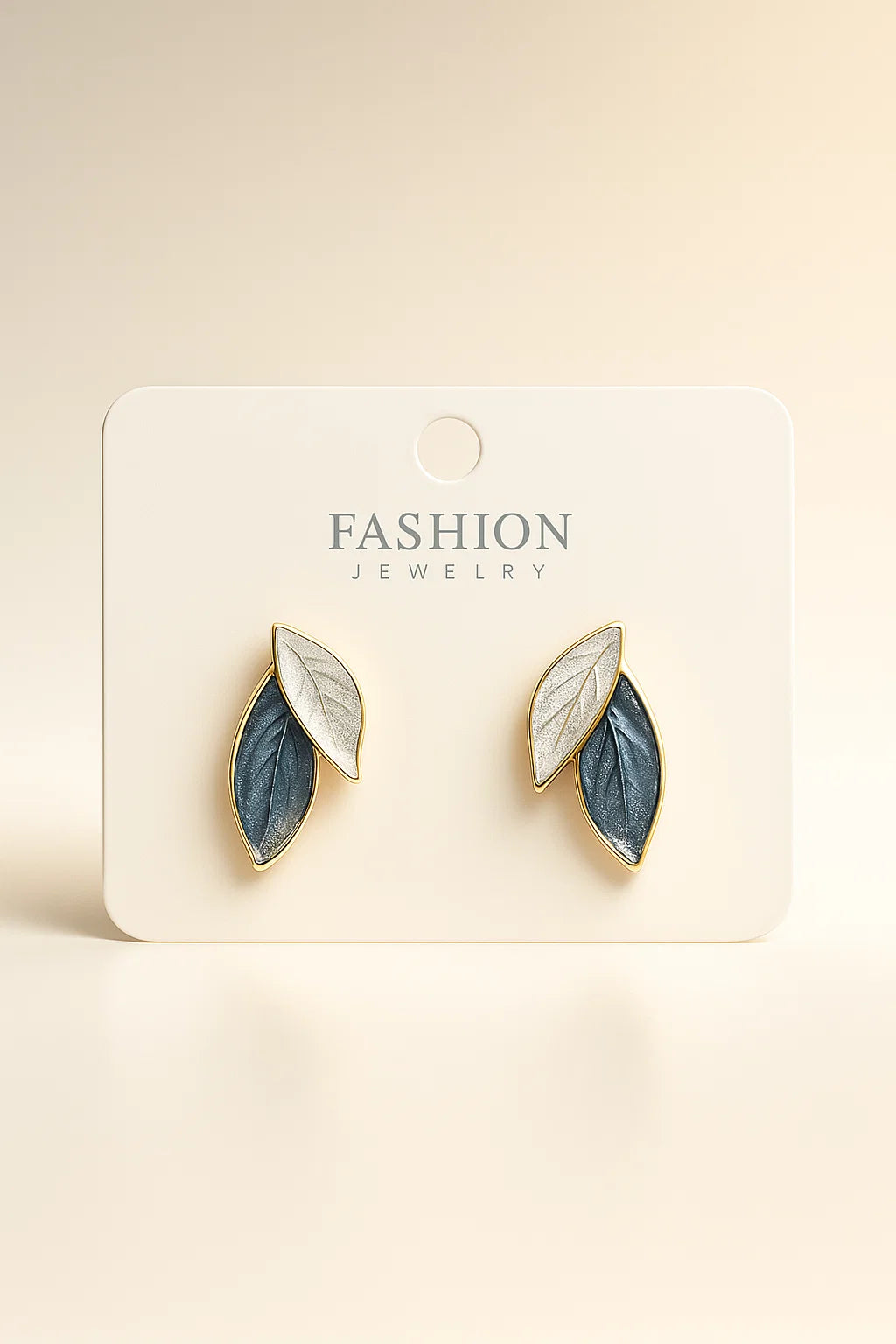 Silver and Blue Leaf Drop Earrings