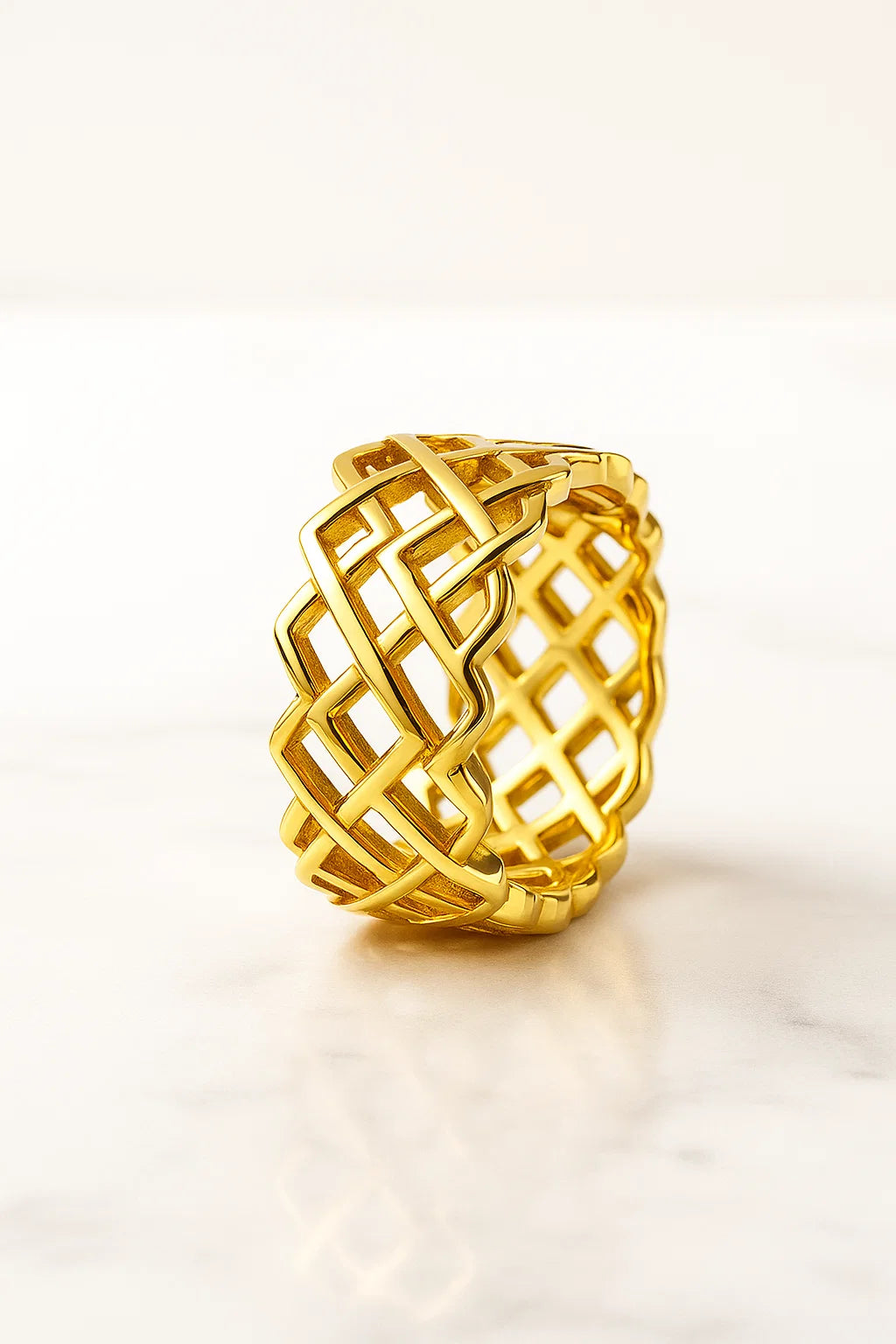 lattice gold ring