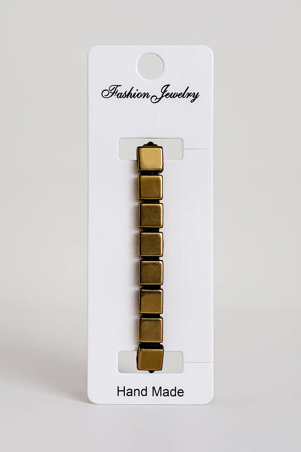 Antique Gold Square Bead Bracelet